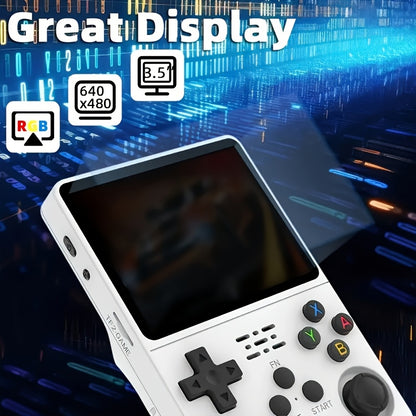R36S Retro Handheld Game Console - ArkOS, Long Battery Life 3000mAh, USB Charging, Supports Multiple Formats, 3.5-inch Display, Large Storage Capacity-