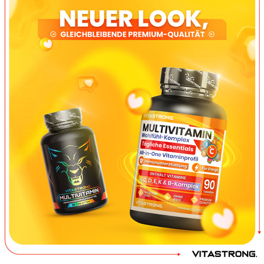 High-Dose Vitamin Formula, Vitastrong Premium Quality Vitamin Complex with 13 Essential Vitamins for Women And Men, Pure And Certified Vitamin Supplements Without Gluten And Gmos