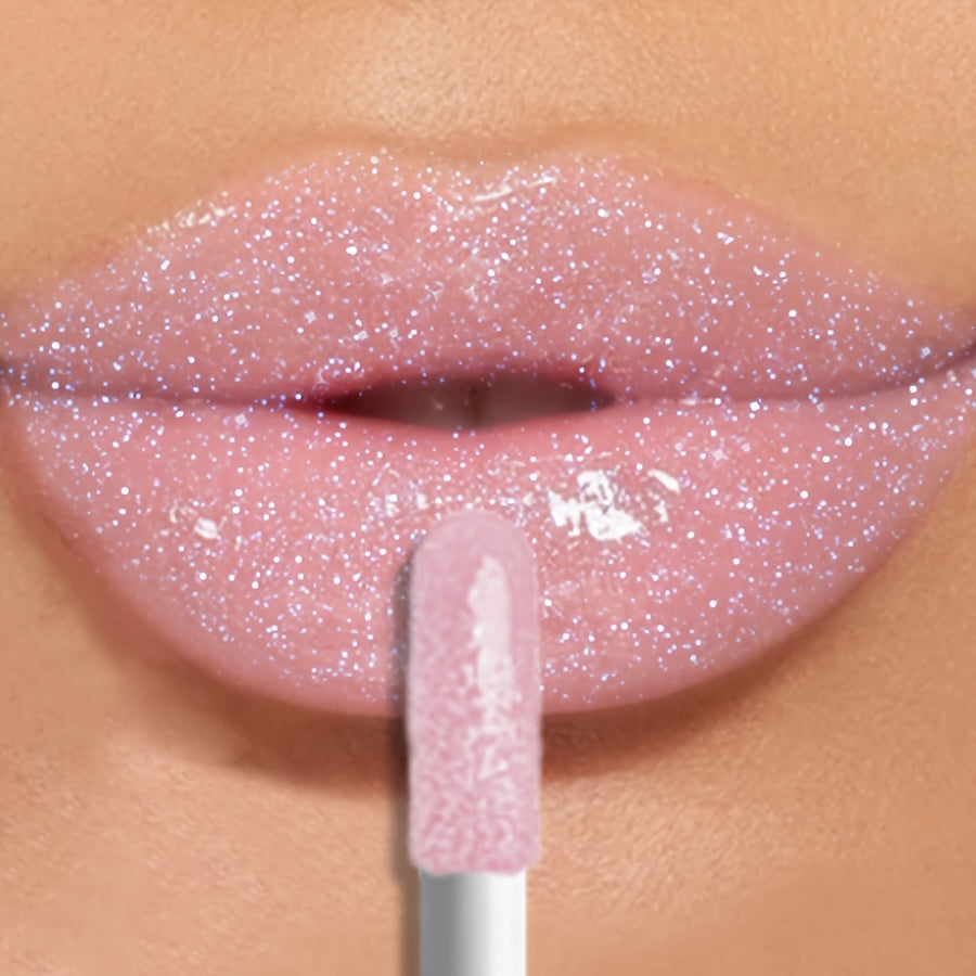 1pc KAFURIX Waterproof Pink Lip Glaze - Glossy Finish, Sparkle Shine, Long-Lasting, Non-Sticky Paste for All Skin Types, Easy Application