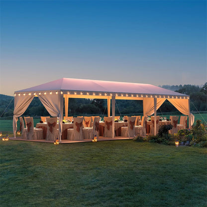 3×9m Pop-Up Tent, Party Canopy with Removable Side Walls, Outdoor Tent Suitable for Gatherings, Patio Pavilion, Wedding Event Tent