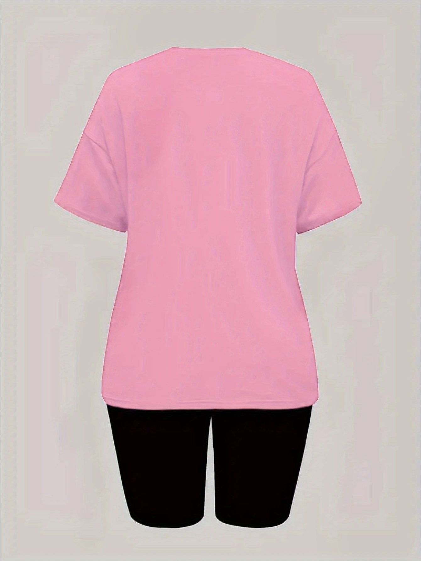 New fashionable casual creative pattern printed Women's fashion set, spring and summer new fashionable casual round neck T-shirt&sports shorts two-piece set