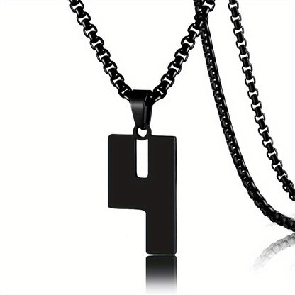 0-19 Men Athletes Number Pendant Necklace Stainless Steel Sports Number Pendant Long Chain Necklaces for Boys Baseball/Basketball/Football Team Jewelry Gifts