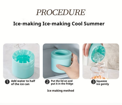 1pc Quick Freeze Silicone Ice Cube Trays - Easy to Use, Durable Plastic Molds for Perfectly Shaped Ice, Ideal for fruit juice, Ice Buckets & Cylindrical Cups, fruit juice Accessories,Suitable for Thanksgiving, Halloween, Chri