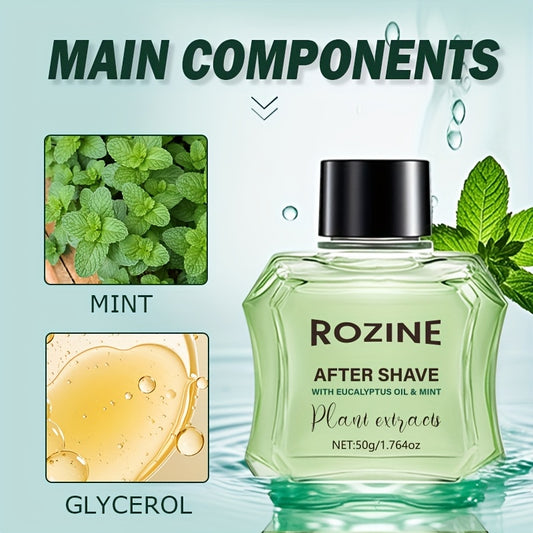 Men'S Summer Refreshing Mint After Shave Care Serum 2pcs, with Aloe, Peppermint, Eucalyptus Oil Extracts, Lightweight Non-Greasy Formula, Instant Absorption, 72-Hour Hydration & Long-Lasting Oil Control, Soothes Dryness, Redn