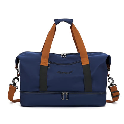 Men's Tote Bag - 1 Large Capacity Gym & Travel Duffel with Shoe Compartment, High-Quality Durable Design Expandable Side Straps for Men Fitness Business Vacation Use in Black/Gray/Blue/Beige/Transparent Gray Options Multi-Pur