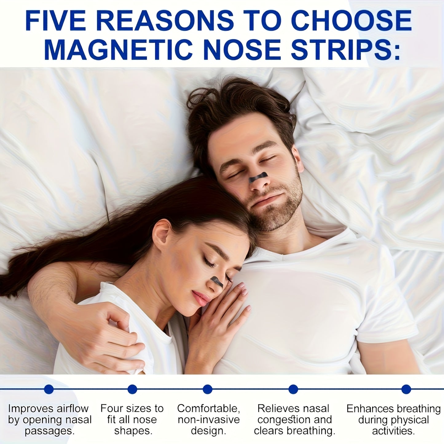 30/60pcs Oxygen Nasal Strips, Anti-Snoring Nasal Strips - Increase Oxygen Supply, Reduce Snoring, Suitable for Gifts for Family Members