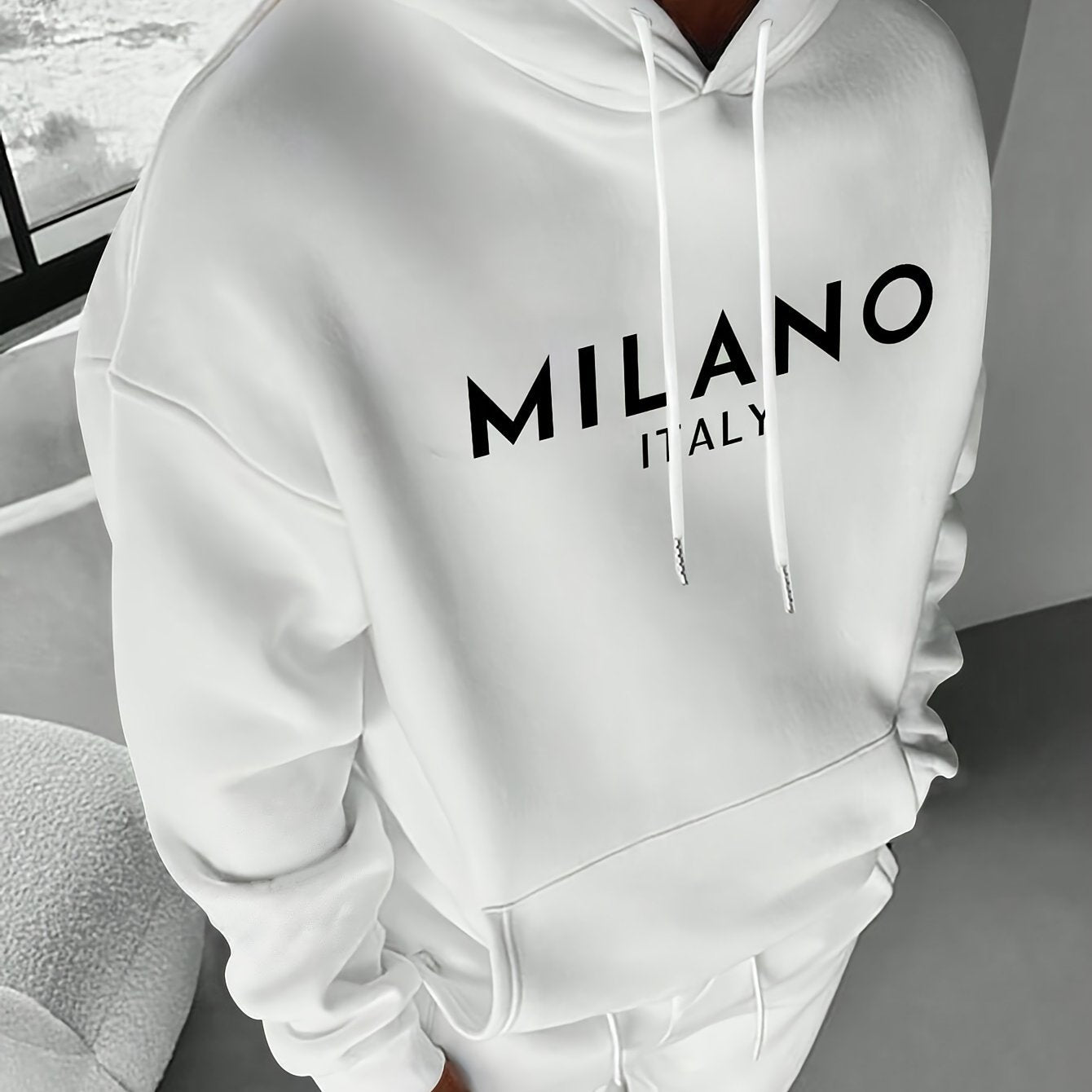Men's Casual Hoodie with Letter Print - Cozy Pullover Sweatshirt with Kangaroo Pocket, Perfect for Fall & Winter Streetwear, Sweater Hoodie