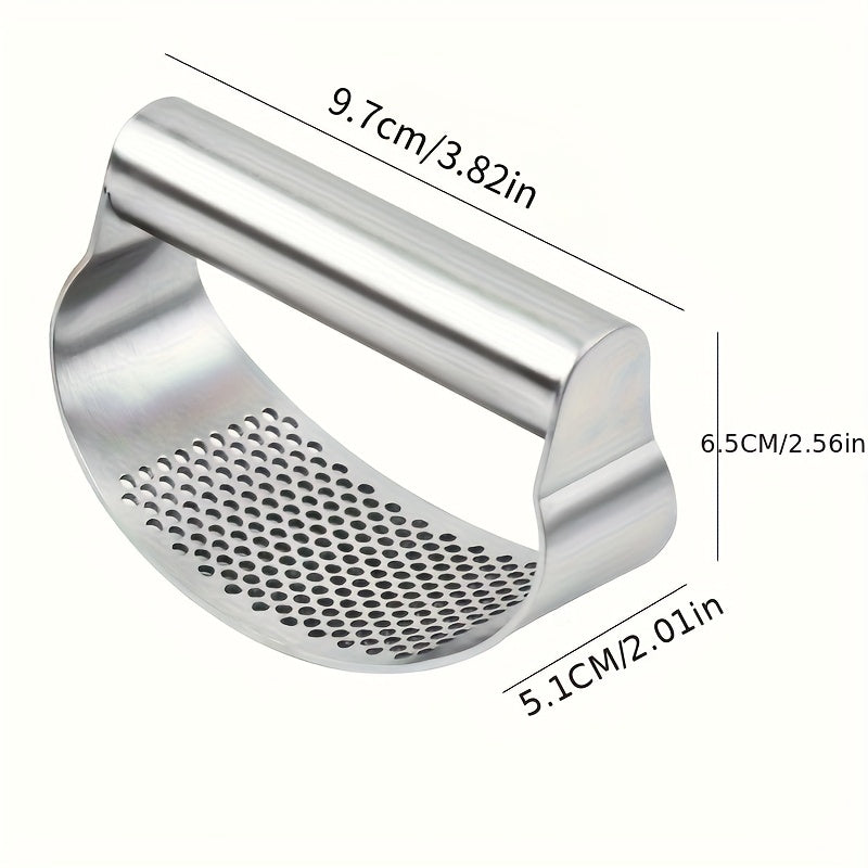 1pc Stainless Steel Garlic Rocker - Ergonomic Manual Garlic Mincer - Uncharged, Easy-Clean Garlic Crusher and Chopper for Kitchen Use