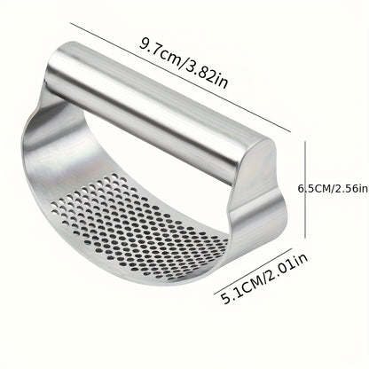 1pc Stainless Steel Garlic Rocker - Ergonomic Manual Garlic Mincer - Uncharged, Easy-Clean Garlic Crusher and Chopper for Kitchen Use