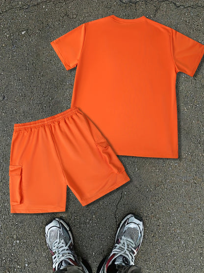 Men'S New Trendy Lightweight and Comfortable T-Shirt 2pcs Set for Spring and Summer