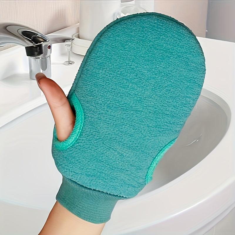 1pc Exfoliating Bath Glove - Double-Sided Scrubber for Smooth Skin, Ideal for Body Massage and Exfoliation, Green, Bath Accessories|Exfoliating Glove|Soft Texture
