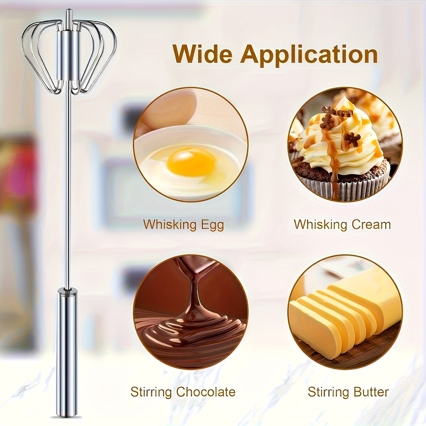 1pc Stainless Steel Multi-functional Whisk and Foam Maker