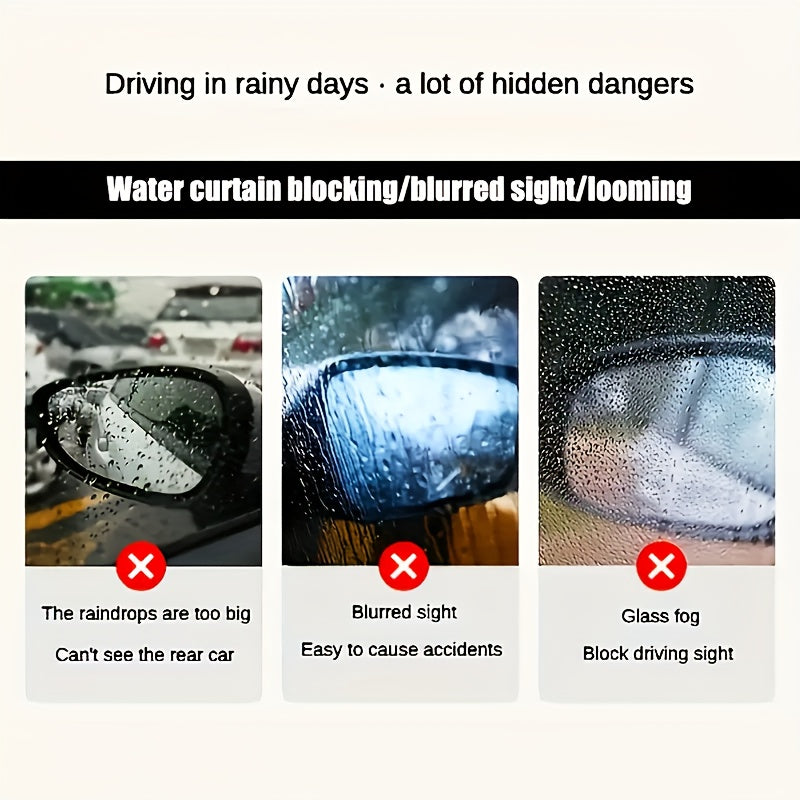 Car Glass Waterproof Spray Anti-Rain Coating Hydrophobic Rainproof Windshield Mirror Water Repellent Wax Kit, Hydrophobic Coating Fog and Rain Protection Suitable for Car Windows Wiper Blades and Bathroom Glass