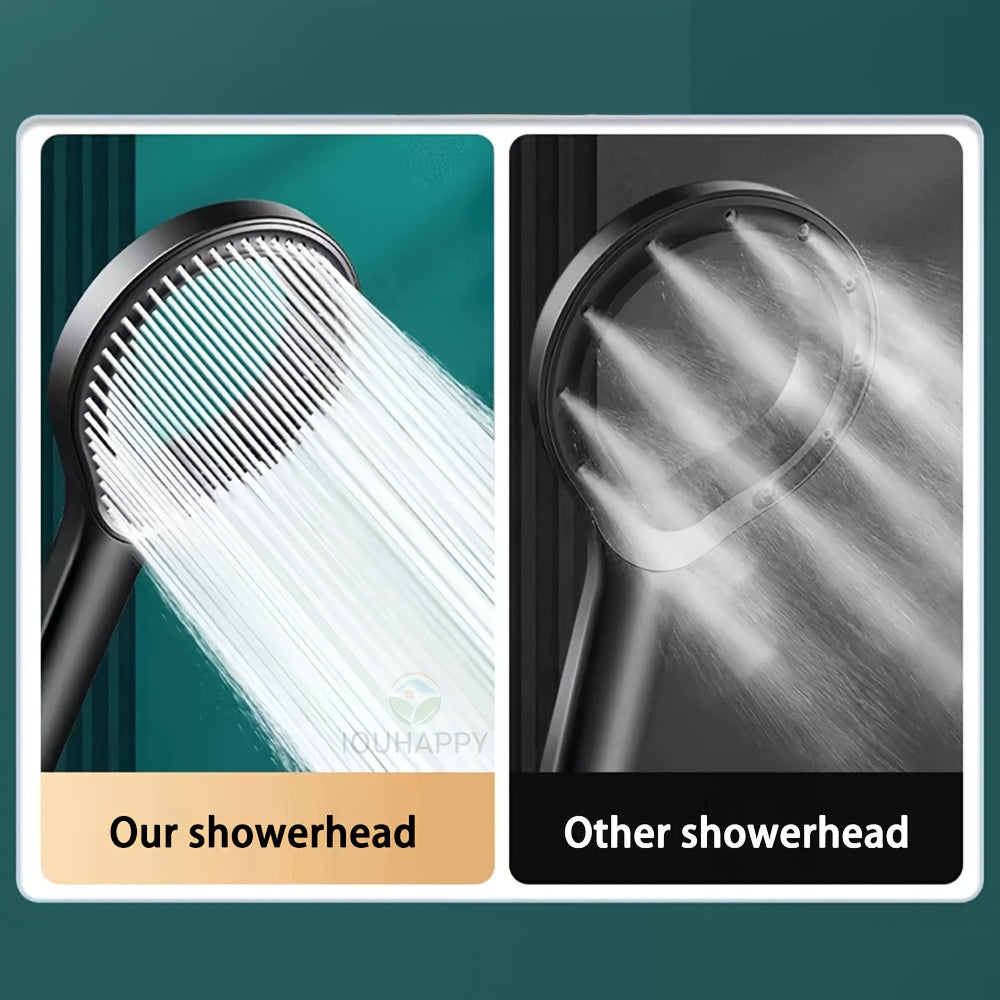 High Pressure Shower Head Without Hose, Plastic Material, Circular Design, Wall Mounted, Handheld Spray for Bathroom, Black/Silvery/Grey Shower Tub Head, Bathroom Accessories