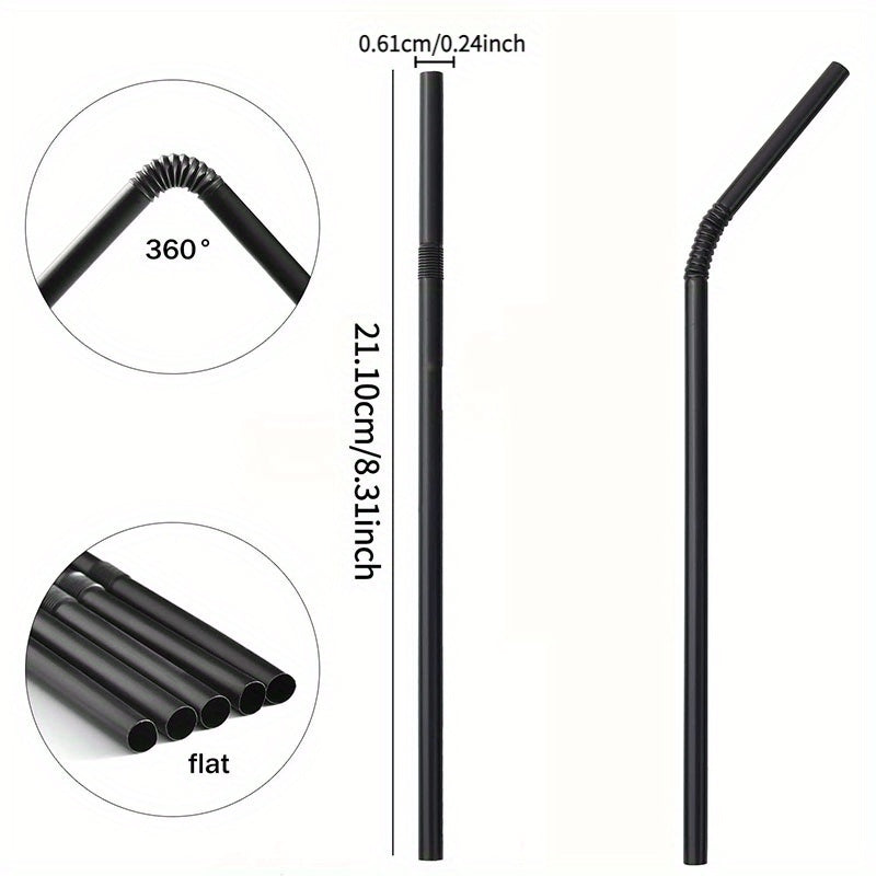 100pcs thickened and durable straws, bendable, food-safe, suitable for smoothies, boba, bubble milk tea and tropical beverages, perfect for home use and parties. Bendable beverage straws, decorative drinking straws, straw cup