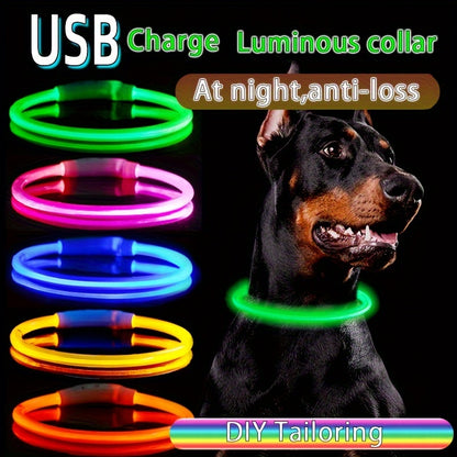 1pc Luminous Companion USB Rechargeable LED Pet Collar