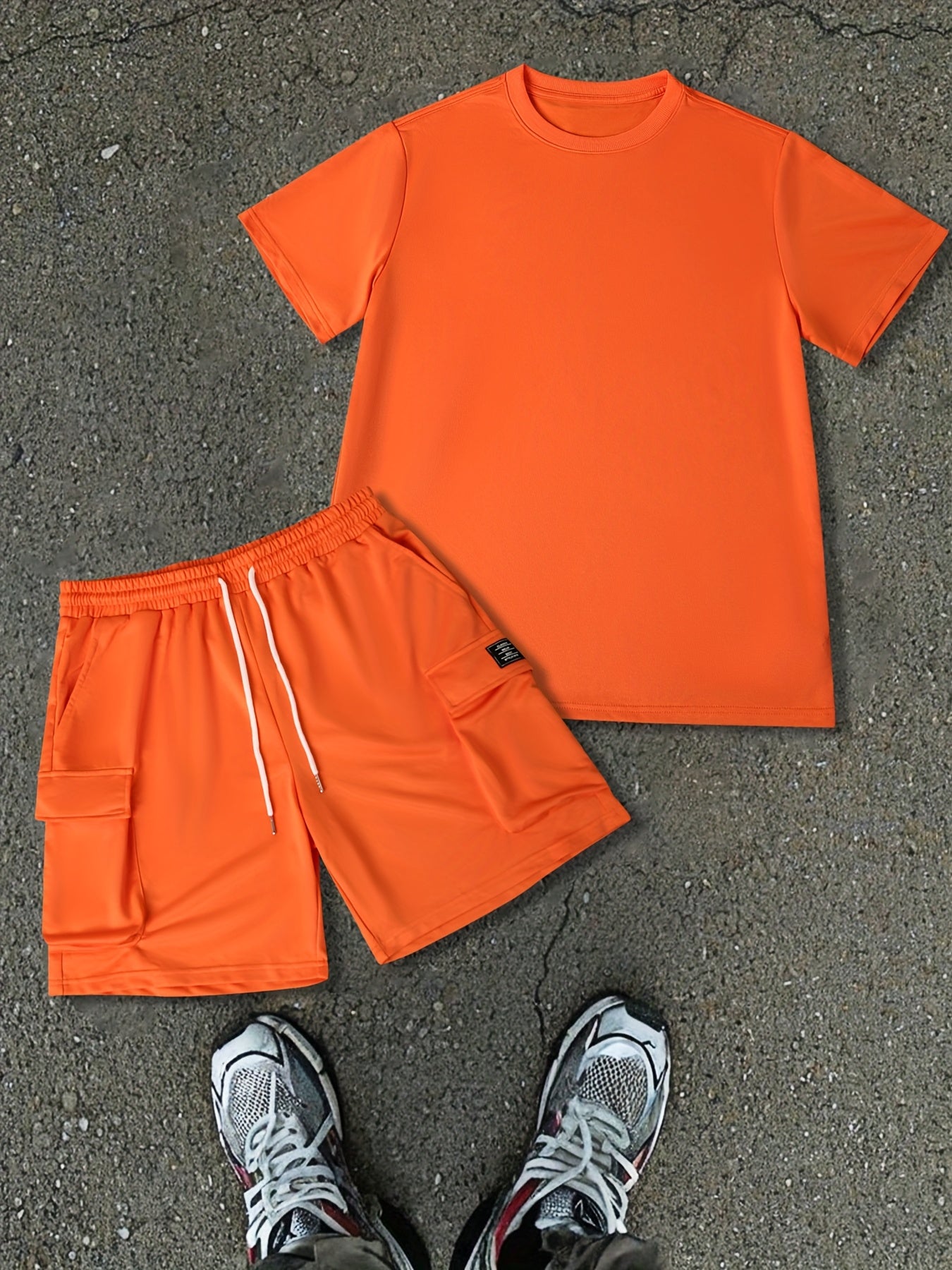 Men'S New Trendy Lightweight and Comfortable T-Shirt 2pcs Set for Spring and Summer