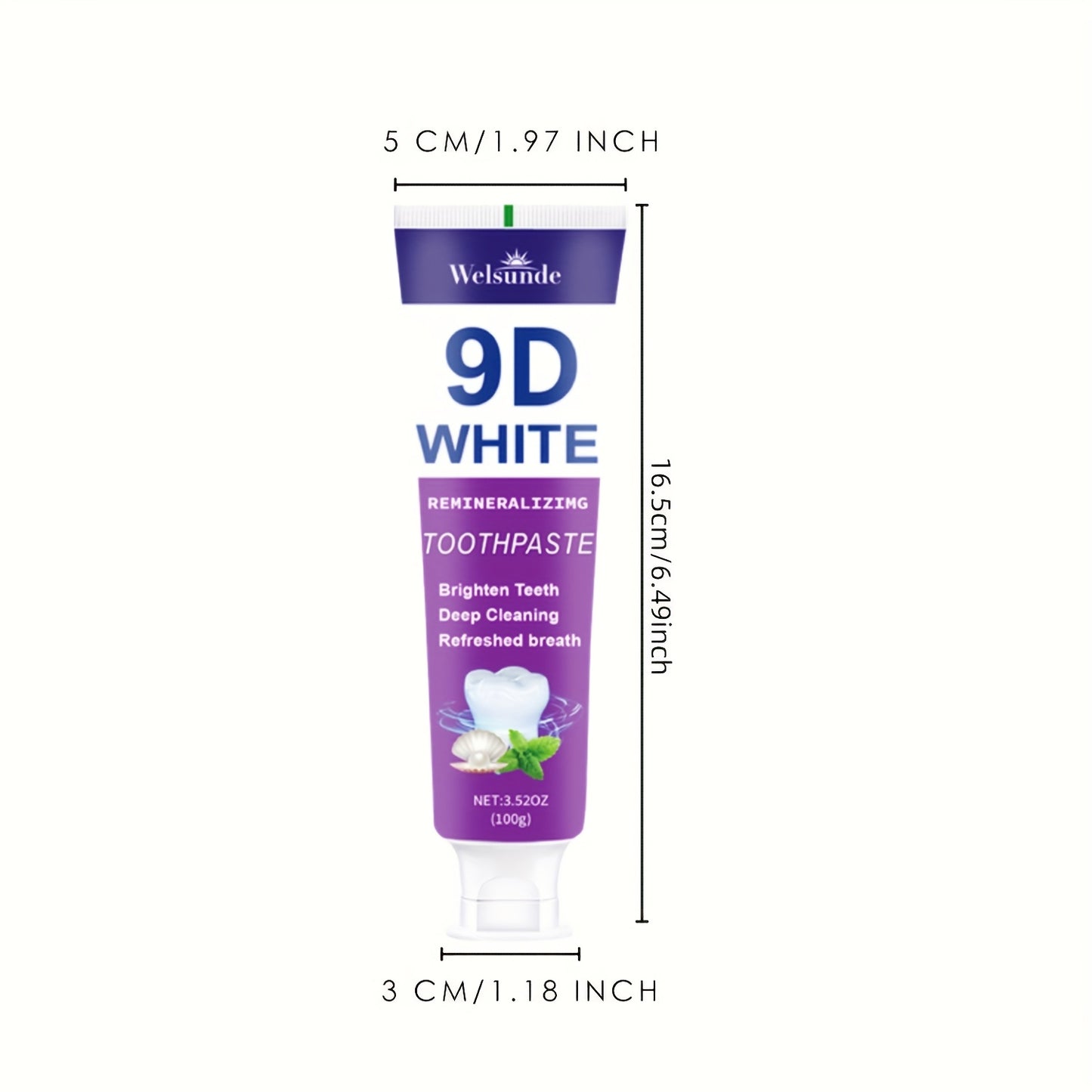 9D Purple Toothpaste, 100g/3.52oz - Deep Clean & Fresh Breath with Natural Pearl Essence for Dental Care, Refreshing Breath, Portable Travel-Friendly Formula, for Men & Women, suitable for daily use and travel