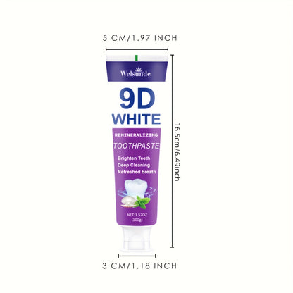 9D Purple Toothpaste, 100g/3.52oz - Deep Clean & Fresh Breath with Natural Pearl Essence for Dental Care, Refreshing Breath, Portable Travel-Friendly Formula, for Men & Women, suitable for daily use and travel