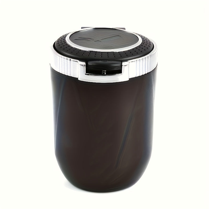 New Car Ashtray, Detachable Storage Box with One-Click Automatic Lid, Metal Lining