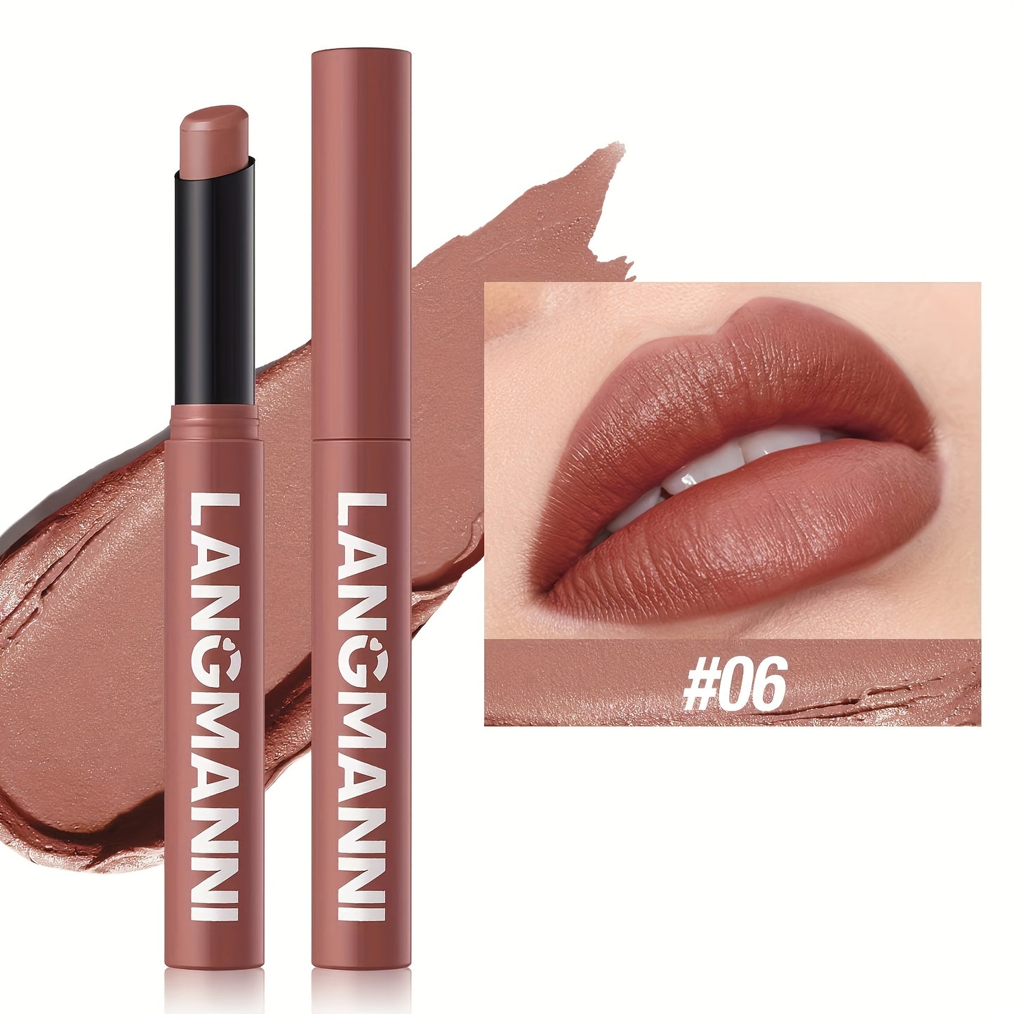 Single Pack of Matte Lipstick in 12 Colors with Lasting Moisture