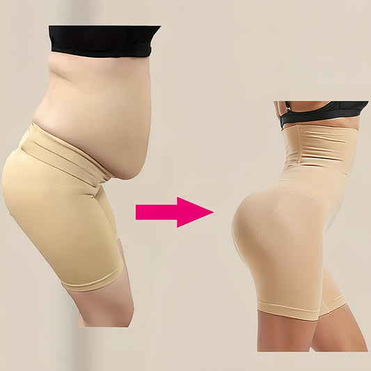 High-Waist Tummy Control Shapewear Shorts for Women - Seamless, Compression Thigh Slimming & Butt Lifting Underwear, Invisible Postpartum Waist Trainer, Comfortable Polyester, All-Season Wear, Waist Trainer Tummy Control