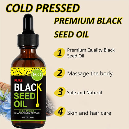 ECO FINEST Pure Black Seed Oil - Cold-Pressed Nigella Sativa with Thymoquinone