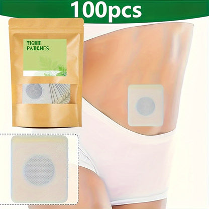 100pcs waist and abdomen patch set, used for tightening and burning sensation, effective plant fiber for western-style and tightening, suitable for improving fitness performance, no battery required