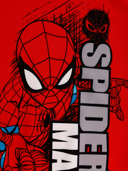 MARVEL Boys' Spider-Man Graphic T-Shirt - Red Short Sleeve Casual Tee with Superhero Design, Lightweight Breathable Summer Top for Outdoor Play & Daily Wear, Perfect Gift for Kids, Kids Summer Wear | Casual Round Neck | Durab