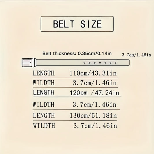 Men's Genuine Leather Belt, Vintage Cowhide Buckle Belt with Double-Ended Shoulder Straps, Business Casual Pants Belt