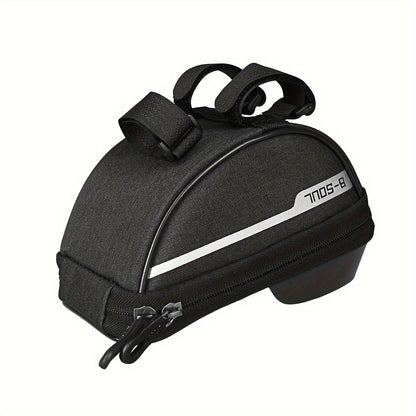 1pc B-SOUL Touch Screen Compatible Polyester Bike Bag, Adjustable Strap Mountain Bicycle Handlebar Pouch for Cycling