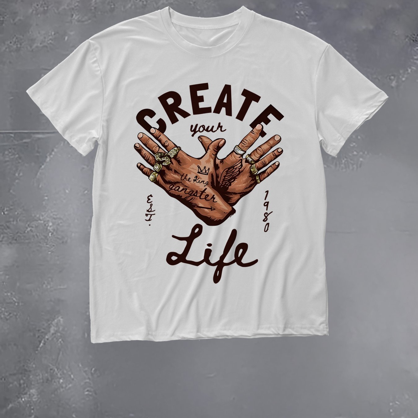 graphic print drop shoulder t-shirt, short sleeve crew neck casual top for spring & summer, Women's clothing
