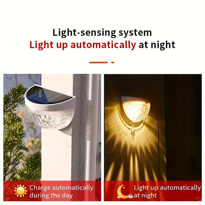 Staaricc 2/4/6pcs Solar fence lights, solar deck lights, solar wall lights, solar wall-mounted lights, outdoor fence deck garden garage ladder lighting