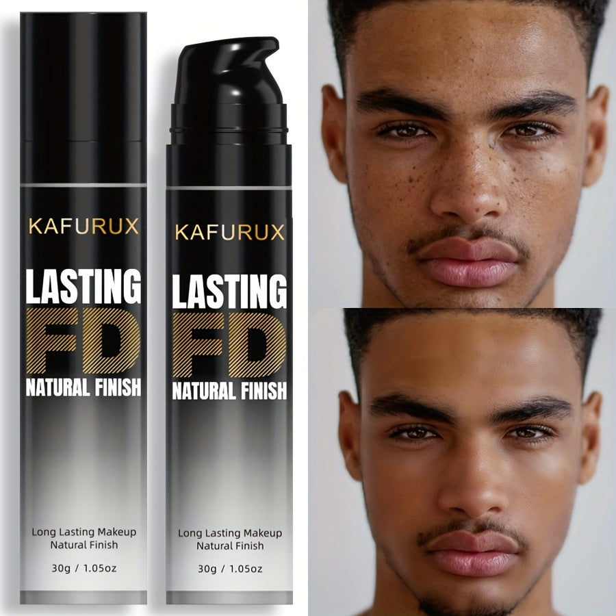Men's Full Coverage Concealer - Natural Matte Finish, Waterproof & Long-Lasting Liquid Foundation for All Skin Tones, Hides Dark Circles & Acne, Coating