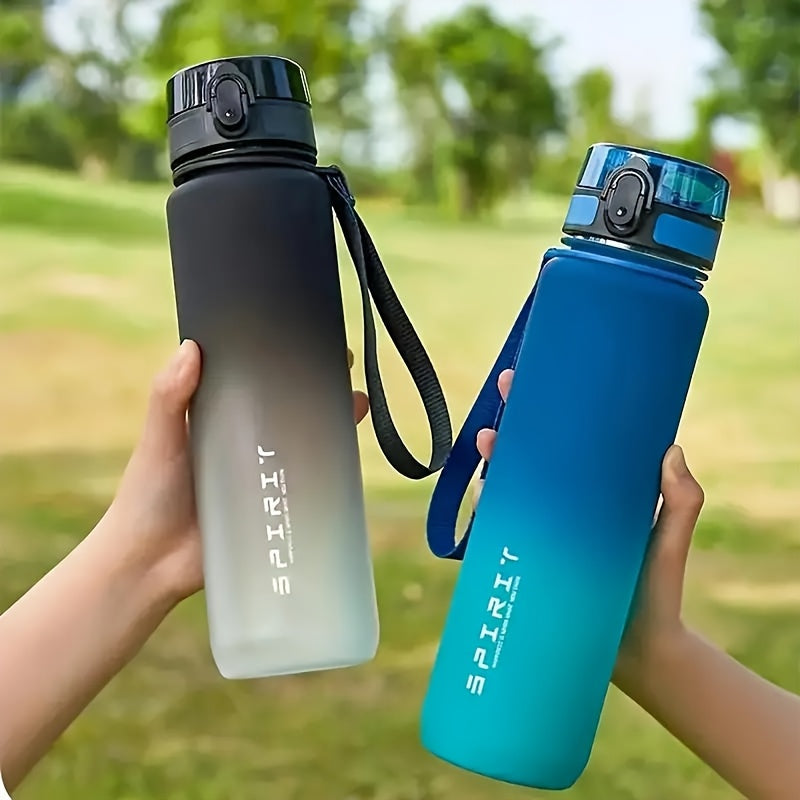 1pc Portable Leakproof Water Bottle With Time Marker And Carrying Strap