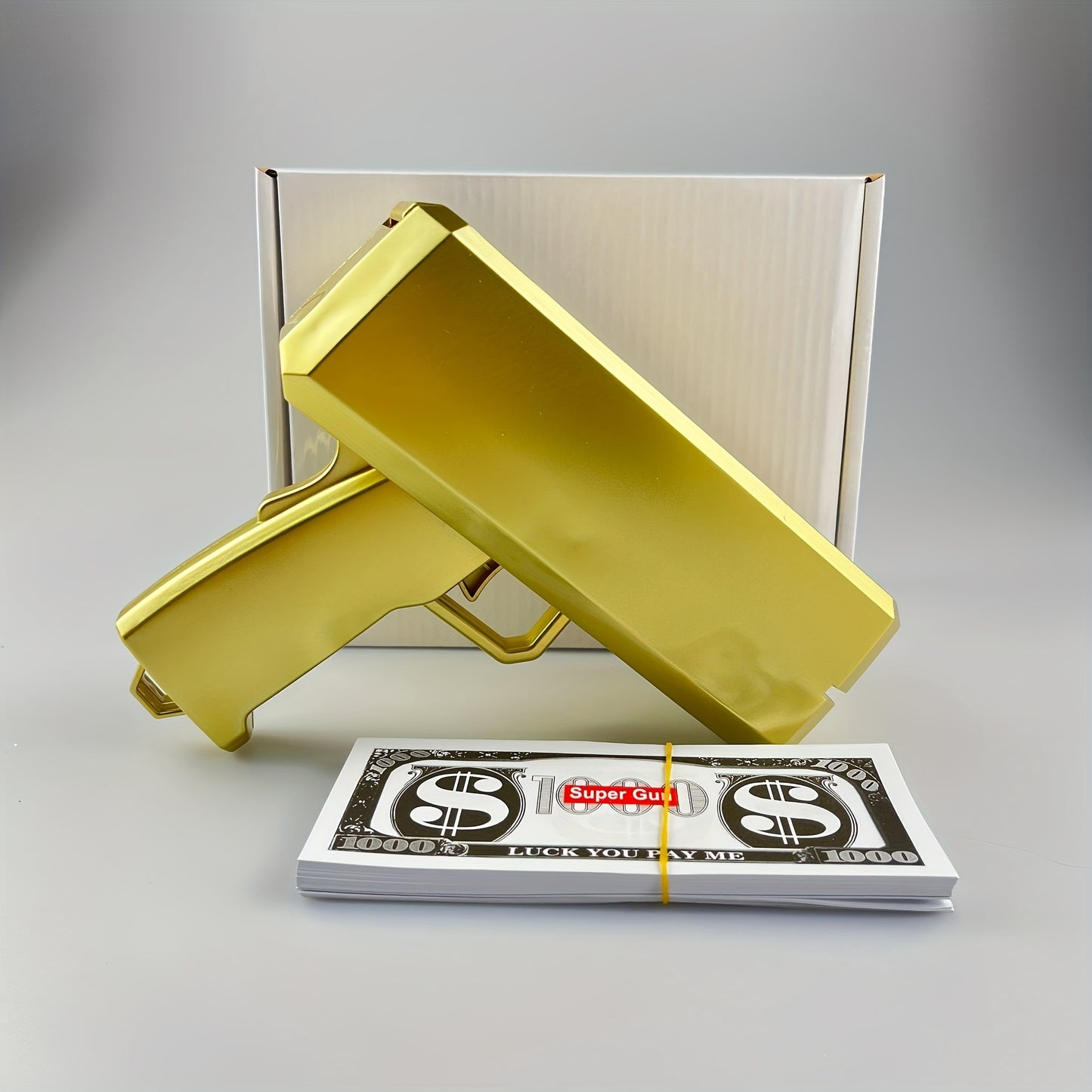Golden Money Gun | Cash Sprayer Party Prop, Rain of Money Spray Gun for Games and Movies, Portable Plastic Cash Machine – Perfect for Weddings, Birthdays, New Year Celebrations & Carnivals. No Power Needed, Safe and Conveni
