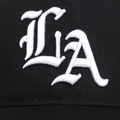 2025 New 'S Outdoor Sports Baseball Cap - Flat Top, Cool Bill Hip Hop Style, Polyester 100., Knit Fabric, Black with LA Logo, Cool Bill Style, Perfect for The Trendy Look of Hip Hop, Hip Hop Accessories