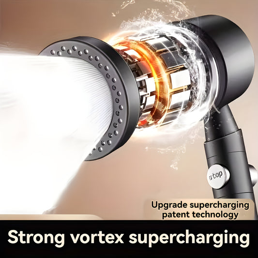 1pc German-Quality High-Pressure Handheld Shower Head with 5 Adjustable Water Flow Modes & Built-In Filter - Easy Wall-Mount Installation, Polished Finish - Ideal for Luxurious Bathroom Showers & New Year's Gift, Shower Acces