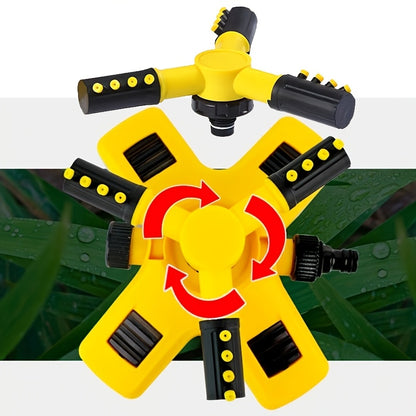 1pc Lawn Automatic Rotating Sprinkler, 360° Rotating Sprinkler/Sprinkler, 3 Manually Adjustable Rotating Arms Can Be Combined with Multiple Angles, Large Area Coverage for Garden Courtyards, Lawn Gardening Automatic Irrigati