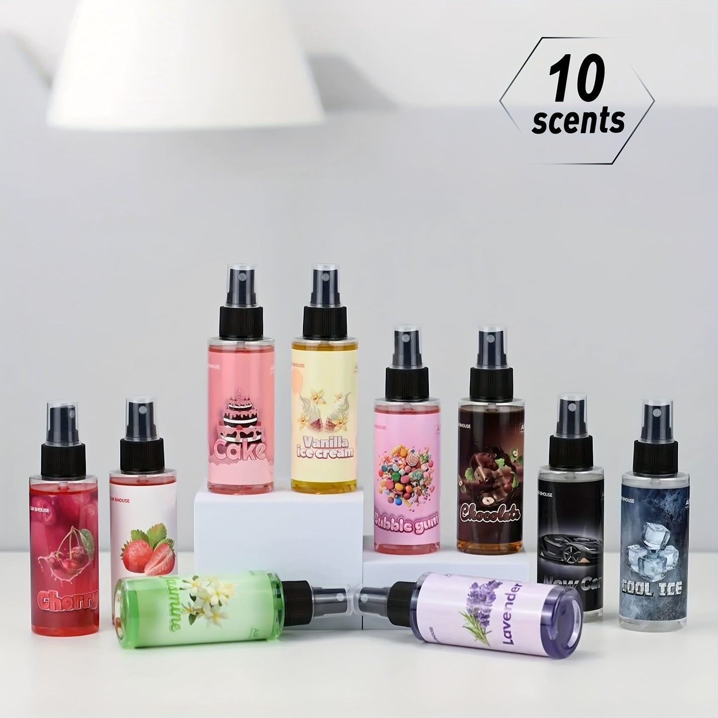 100ml/3.38oz 10 Fragrance Scents Air Freshener Spray, Strong Scent, Long-Lasting Aroma, Keeps the Air Fresh for Home/Living Room/Bathroom/Closet/Shoe Cabinet/Pantry/Pet Area/Car/Office/Hotel/Wedding/Mother's Day/Girlfriend Gi