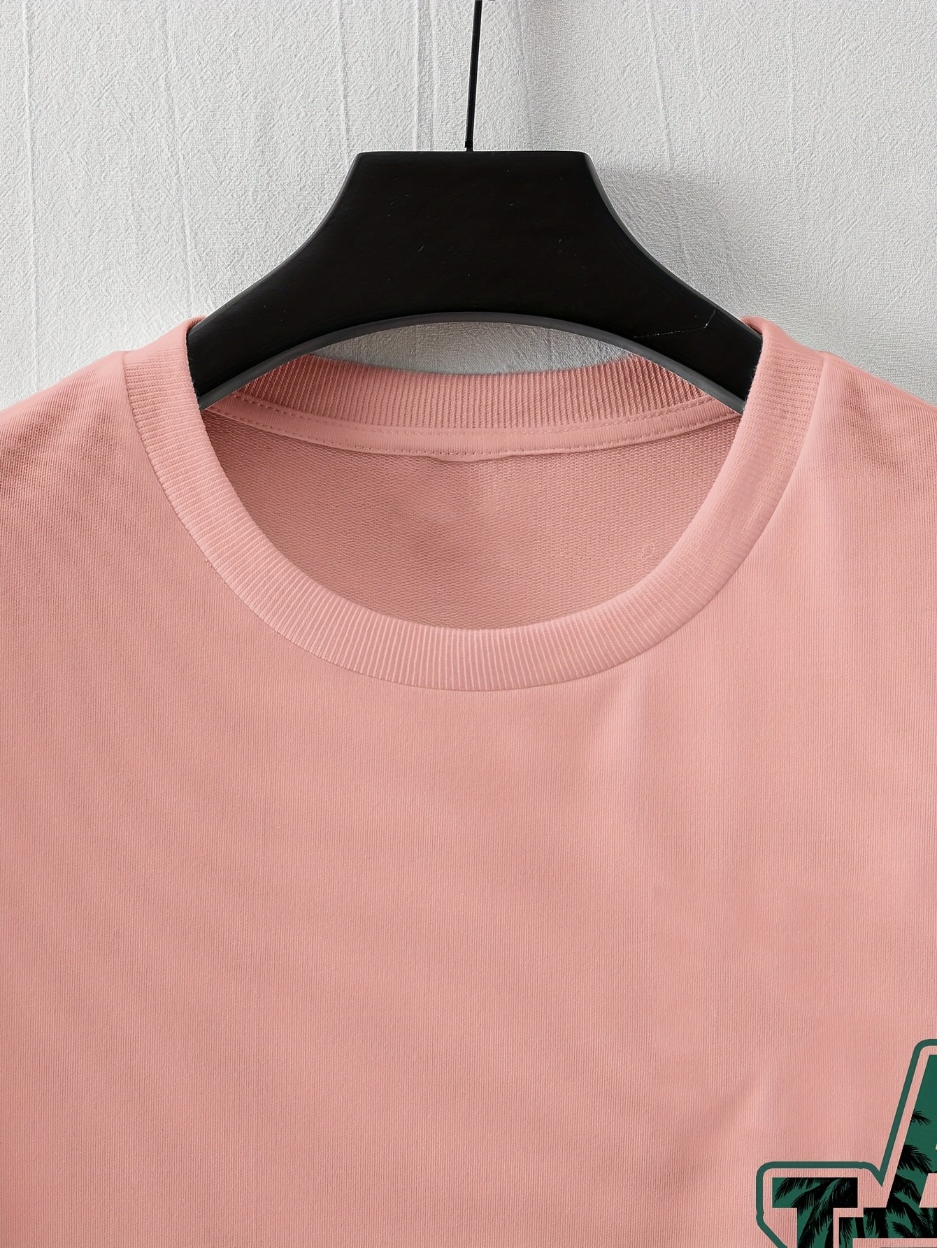 Men'S Casual Y2K LA Graphic T-Shirt - Bold Oversized "LA" Letter Print, Comfortable & Breathable with Slight Stretch, Perfect for Home & Outdoor Activities, Spring/Summer Fashion, Machine Washable, Loose Fit Short Sleeve Crew