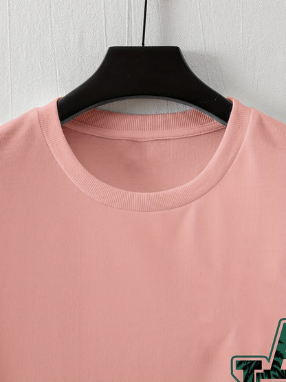 Men'S Casual Y2K LA Graphic T-Shirt - Bold Oversized "LA" Letter Print, Comfortable & Breathable with Slight Stretch, Perfect for Home & Outdoor Activities, Spring/Summer Fashion, Machine Washable, Loose Fit Short Sleeve Crew