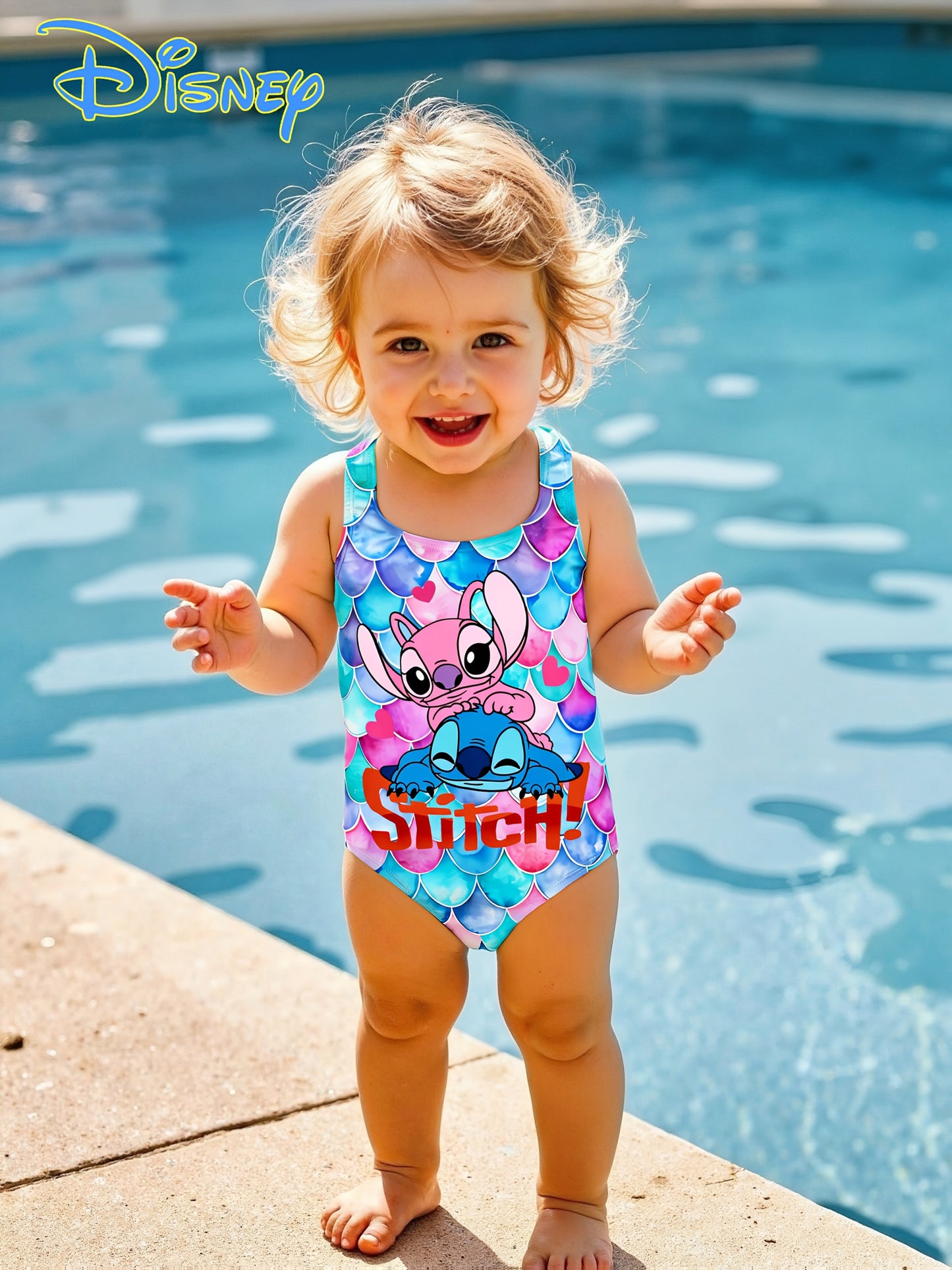 Random Print Stitch Hawaiian Style One-Piece Swimsuit - Simple and Stylish