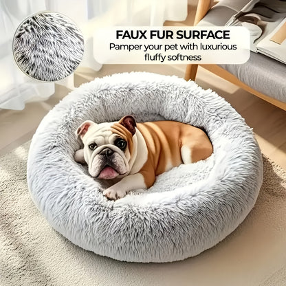 Extra Large Round Plush Dog Bed with Non-Slip Base - 40cm-100cm, Soft Faux Fur Pet Bed for Small, Medium & Large Dogs, Cozy Warmth, Perfect Halloween & Christmas Gift, Available in 6 Sizes, Dog Bed for Dogs, Cozy Pet Furnitur