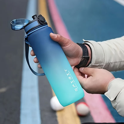 1pc Portable Leakproof Water Bottle With Time Marker And Carrying Strap