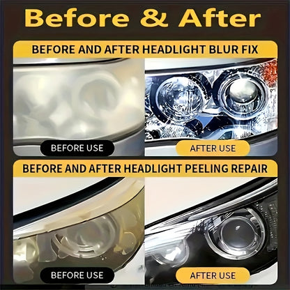 Headlight renovation kit, headlight polishing, headlight scratch repair, quickly solve the problems of headlight aging, scratches, headlight yellowing and fuzzy, DIY operation is simple, headlight renovation is 90% bright as
