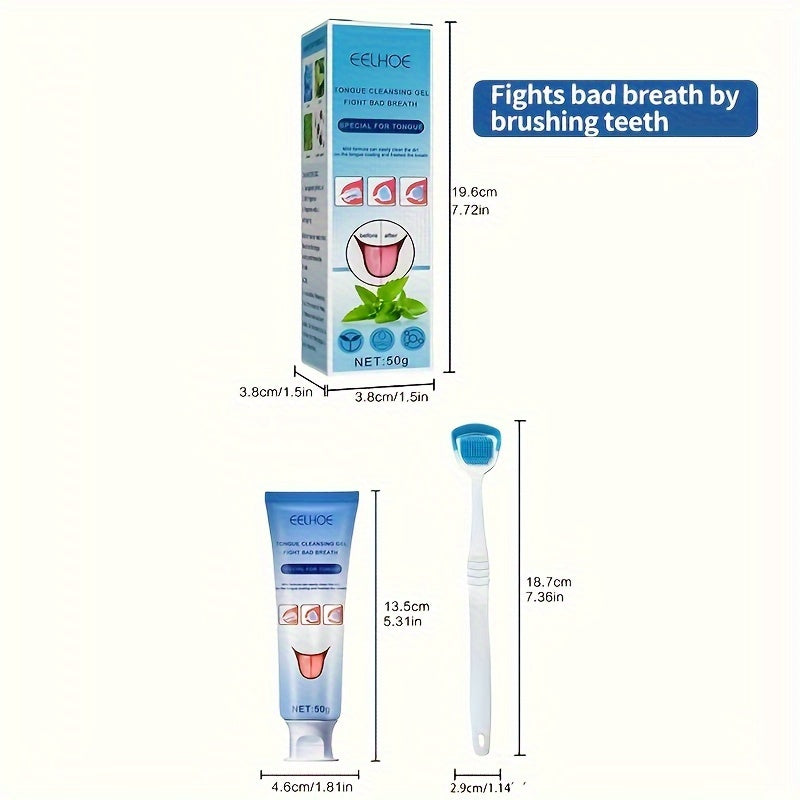 Tongue Cleansing Gel with Brush, Tongue Cleaning, Mouth Care