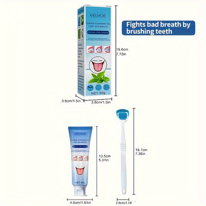 Tongue Cleansing Gel with Brush, Tongue Cleaning, Mouth Care