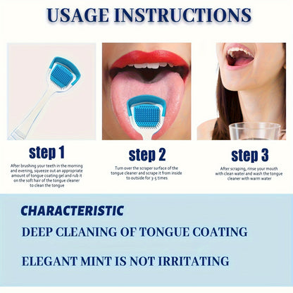 Tongue Cleansing Gel with Brush, Tongue Cleaning, Mouth Care