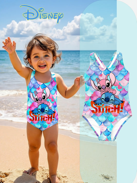 Random Print Stitch Hawaiian Style One-Piece Swimsuit - Simple and Stylish